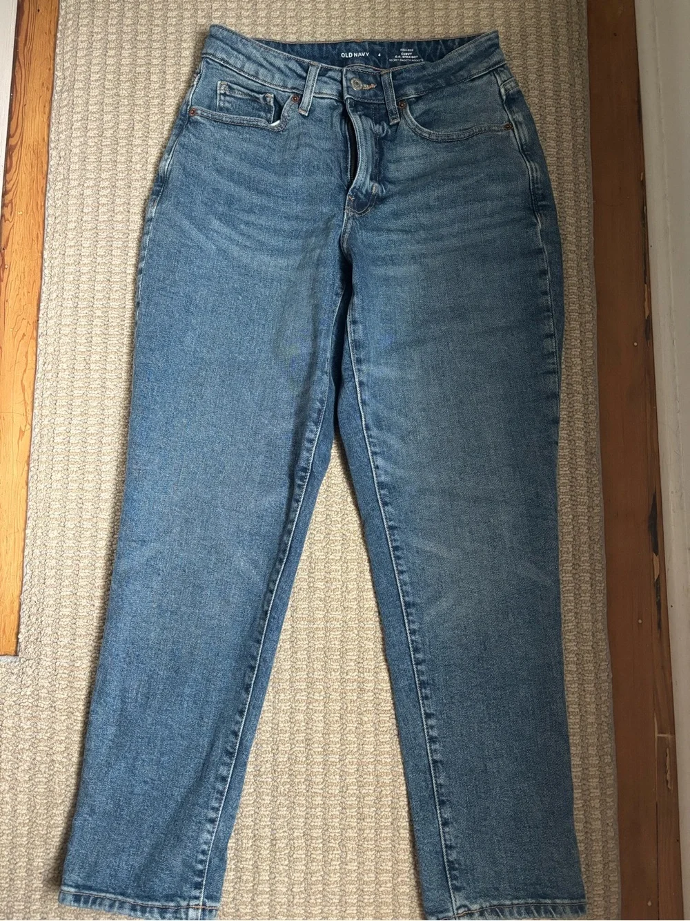 Old Navy Light Blue High-Rise Straight-Leg Jeans